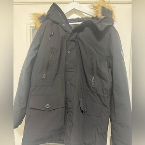 Guess Men's Black Hooded Parka